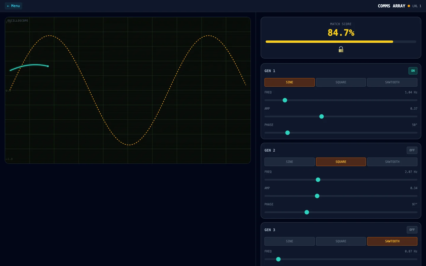 The Last Relay ship-console prototype displaying a communications workspace.